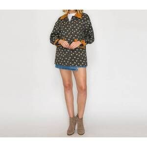 NEW LOVE WEDNESDAY bette barn jacket in black multi